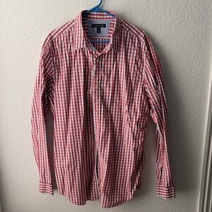 Banana Republic Red and White Gingham Dress Shirt